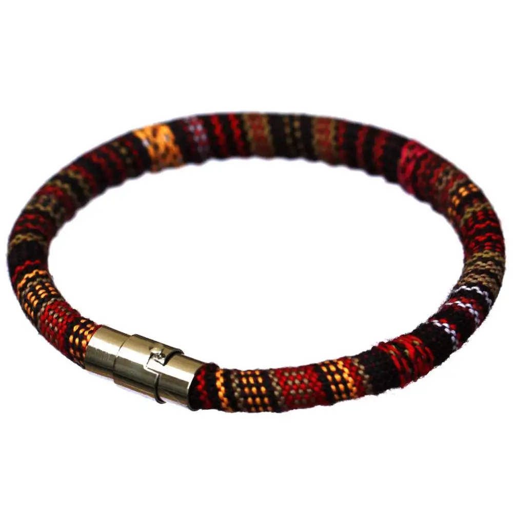 Модные женские ювелирные изделия ручной работы, многоцветные браслеты с магнитной пряжкой - Окраска металла: dark red