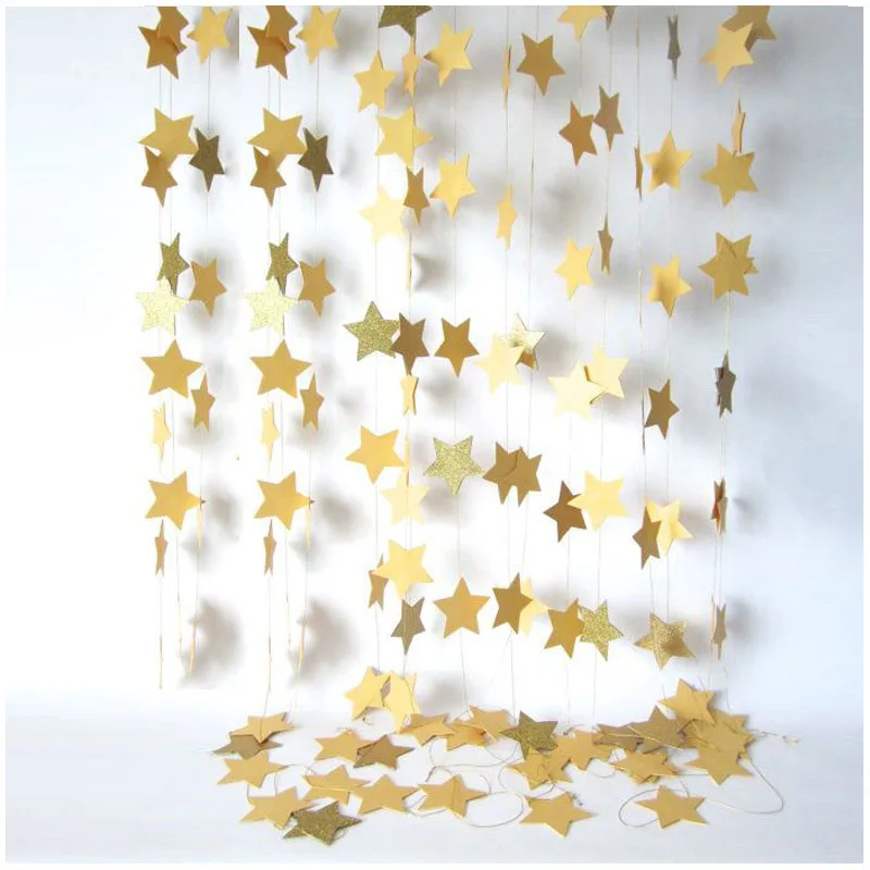Fashion-Wall-Hanging-Paper-Star-Garlands-2m-Long-Birthday-String-Chain-Wedding-Party-Banner-Handmade-Children