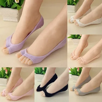 

New style socks women Fish Mouth Boat Socks Toe Two Fingers Invisible Non-Slip Female Socks calcetines