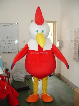 

Lovely red chicken cartoon mascot costume free shipping