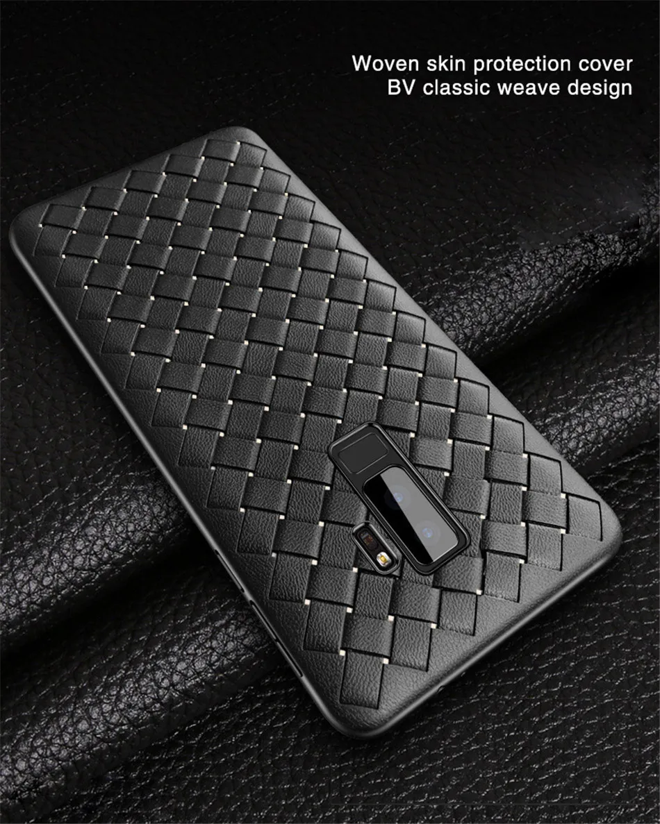 Luxury Grid Weaving Phone Case For Samsung Galaxy S9 S9 Plus Cases Cover Soft Silicone TPU Capa For Samsung S9Plus Accessories   (1)