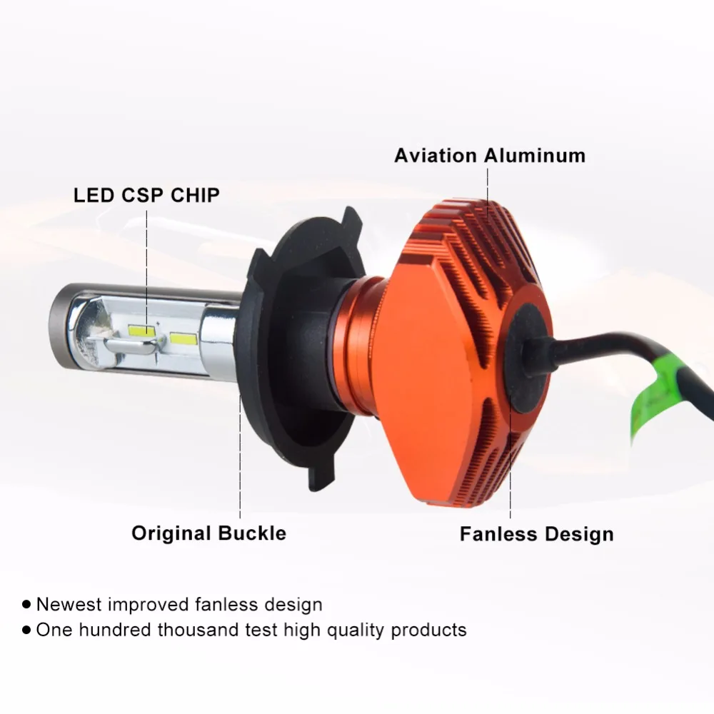 AcooSun H4 светодиодный автомобиль безвентиляторная лампочка H7 светодиодный Авто головного средства ухода за кожей Шеи светильник H1 H11 противотуманная фара 6500K DC12V 9006 светодиодный светодиоды с чипом CSP 80 Вт/заданная величина 9005 светодиодный авто светильник