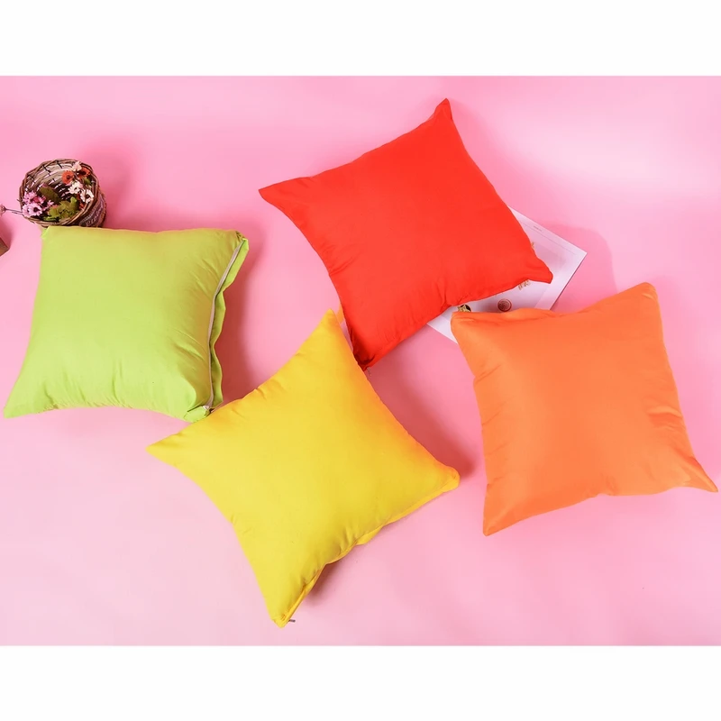 

1pc Relaxing Solid Color Cotton Decorative Pillow Case For Throw Pillows Knee For Good Sleeping 40x40cm
