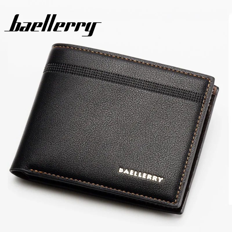 baellerry Black Wallet Men's Lychee wallet business casual  horizontal and vertical foreign trade wallet
