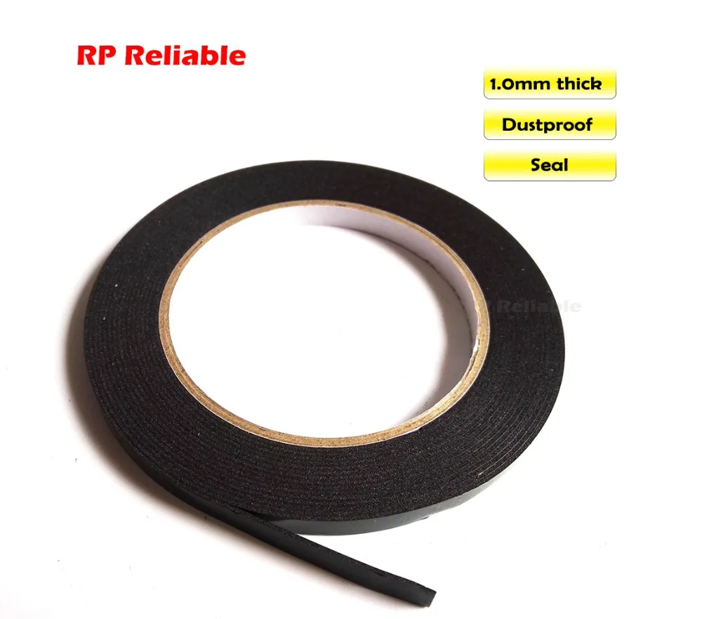 RP Reliable, 1mm thick, 30cm, (300mm*5M), Black Dust Proof Sponge Foam Tape Double Sided