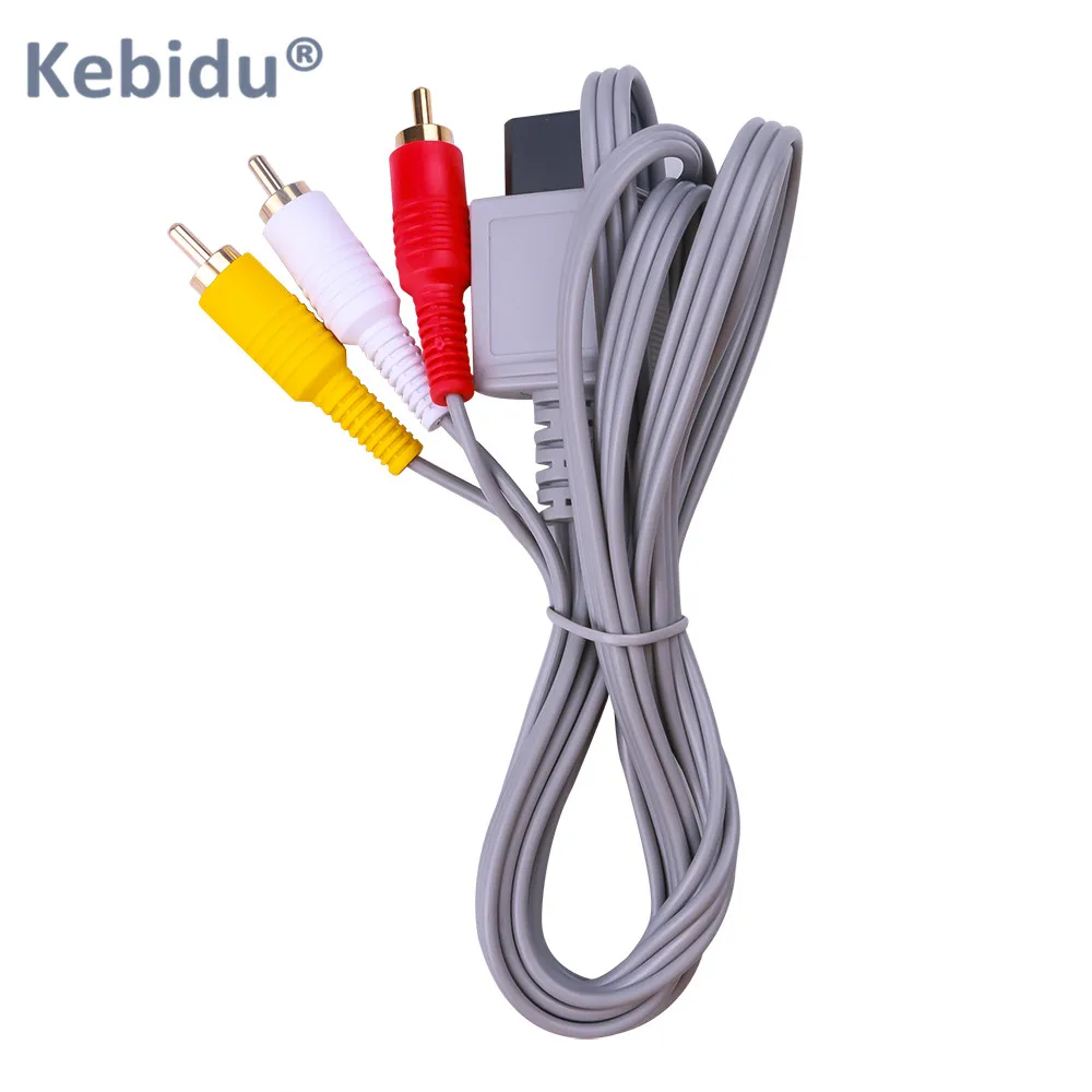 Kebidu 1,8 м Аудио Видео AV игровой кабель для nintendo wii композитный 3 RCA видео позолоченный кабель провод