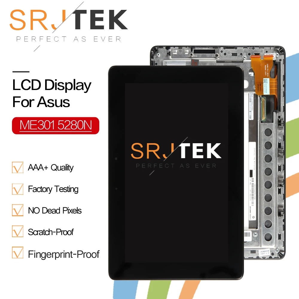 

Lcd Screen Parts For Asus Memo Pad Me301 ME301T 5280N FPC-1 Display Touch Panel Matrix Digitizer Replacement With Frame Assembly