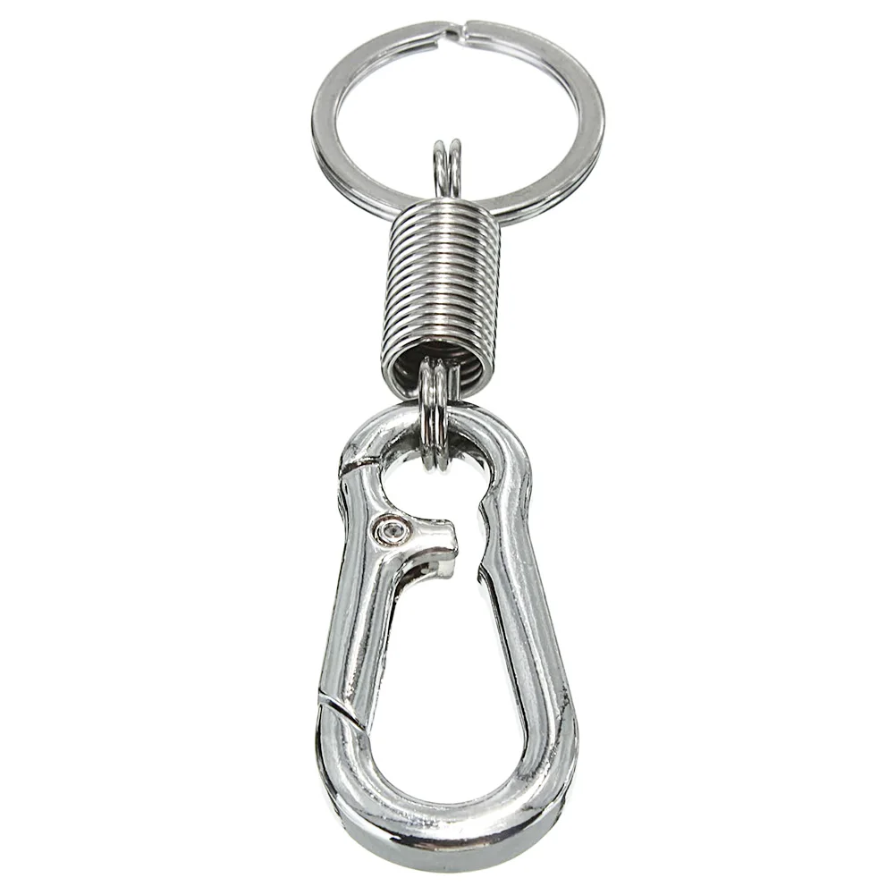 

1Pc Small Stainless Steel Gourd Buckle carabiner keychain Waist Belt Clip anti-lost buckle hanging retractable keyring