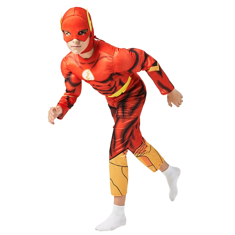Buy Super Cool 3D Printing Boys The Flash Muscle Fancy Dress Child Kids Superhero Halloween Carnival Party Cosplay Costumes