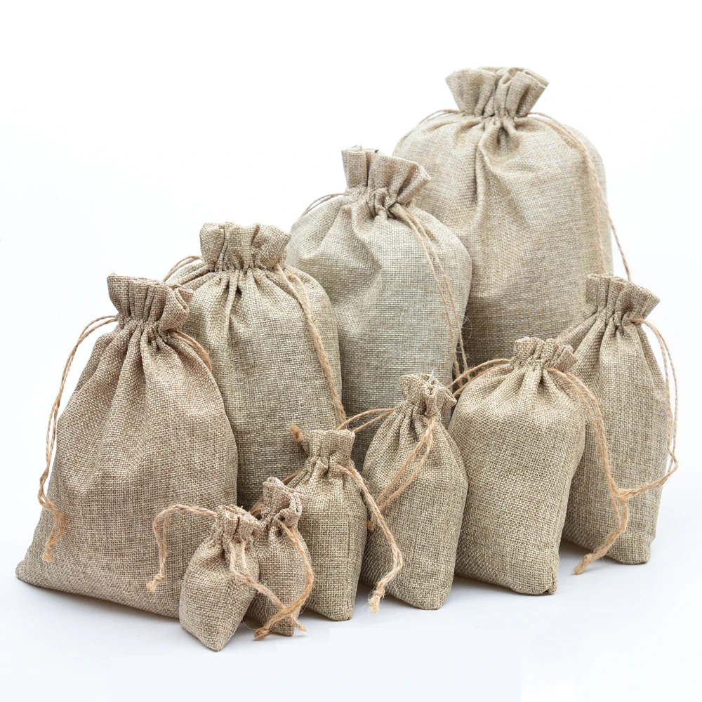 Bolsas de arpillera de yute de 5 "x 7" con cordón para jabón hecho a mano, de joyería, 10000 piezas|Envoltorios bolsas de regalo| - AliExpress