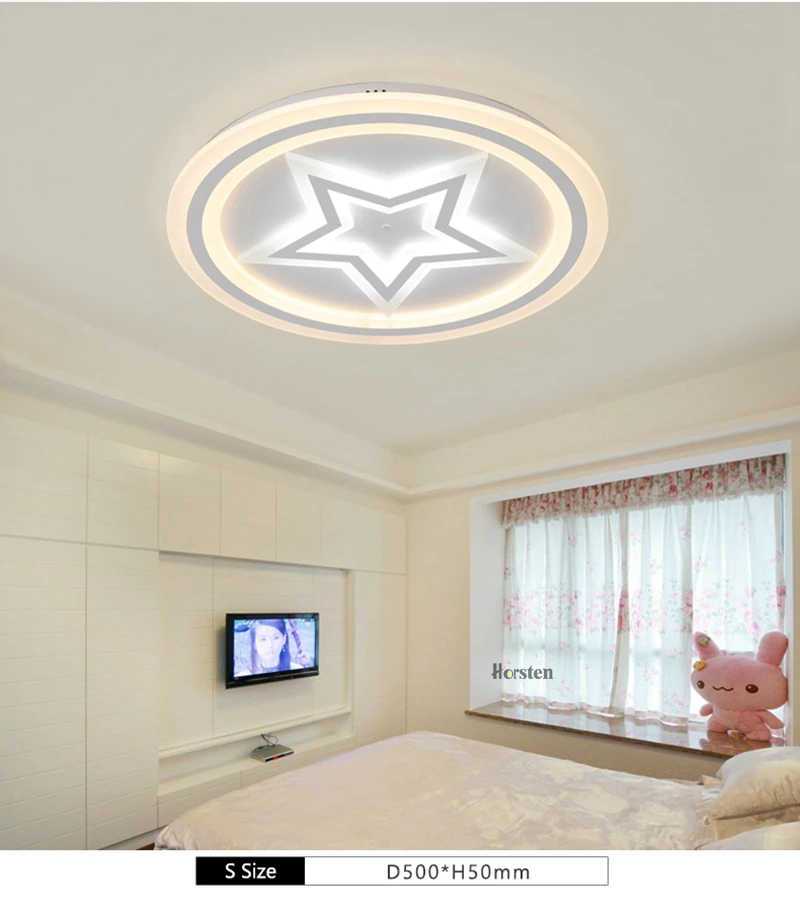 Modern Acrylic LED Ceiling Lights For Living Room Bedroom 50cm 60cm 80cm Simple Star Design Ceiling Lamp With Remote Control 220V (5)
