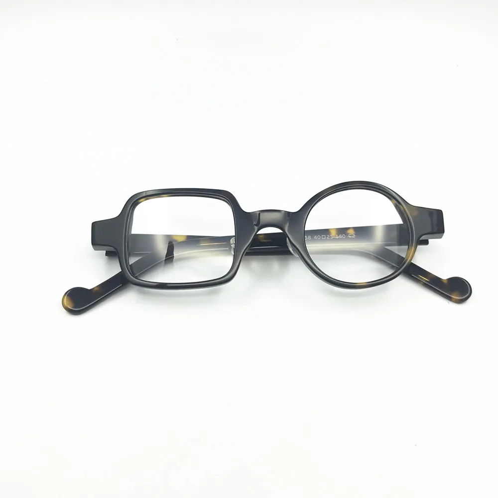 Vintage Small Round Square Full Rim Acetate Reading Glasses +100 +125