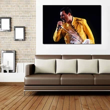 Freddie Mercury At The Concert Canvas Painting Print Living Room Home Decor Modern Wall Art Oil Painting Poster Salon Pictures