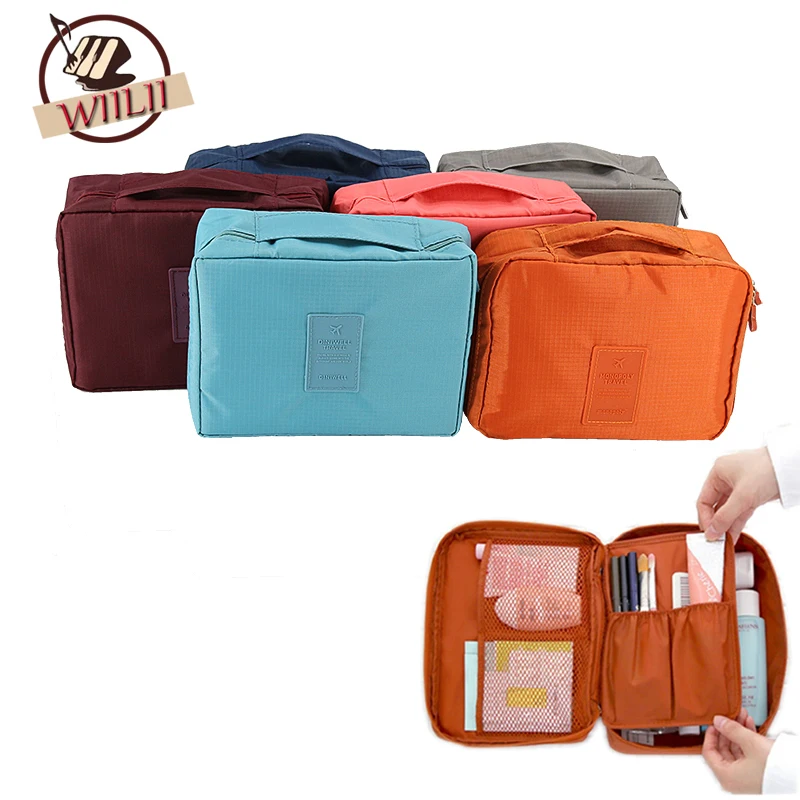 

1Pcs Storage Bag Waterproof Nylon Cosmetic Make Up Toiletry Holder Beauty Wash Organizer Monopoly Pouch For Travel