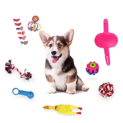 16 шт собака игрушка Интерактивная резиновые шарики Собака Кошка Щенок чистой Мячик с шипами Собака звук жевания игрушки для чистки зубов