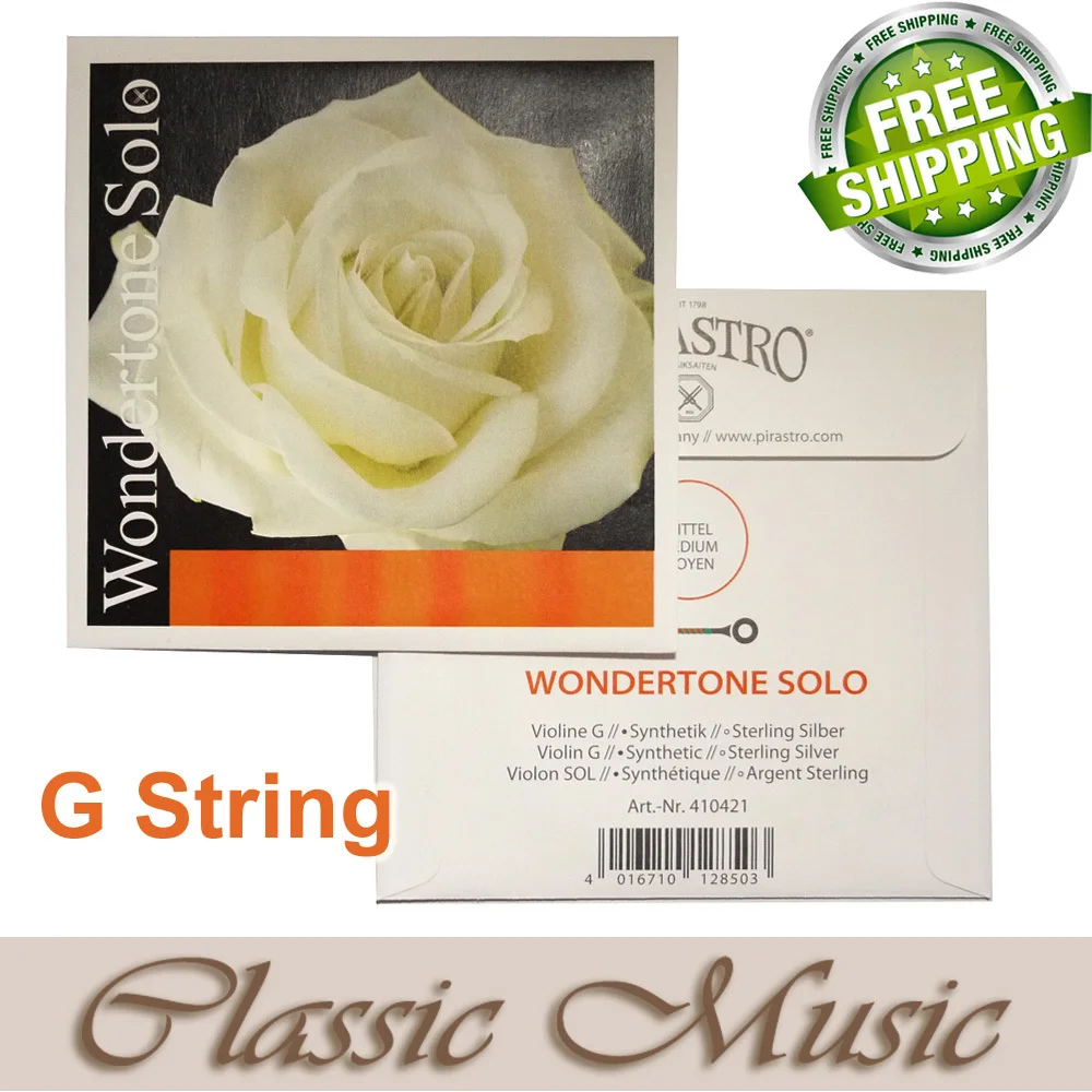 

Pirastro wondertone solo violin string ,G Sting(410421) ,Ball end, Free shipping ,Made in Germany