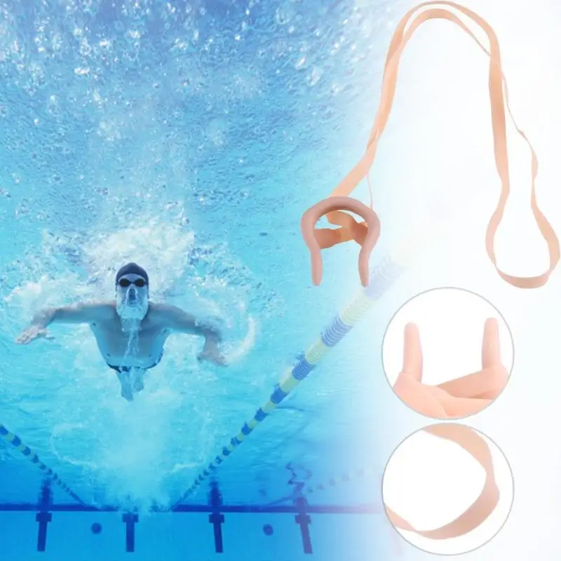 1Set Silicone Swimming Nose Clip Non-skid Soft Silicone Rope Noise Clip for Swimming Diving Water Sports Pool & Accessories