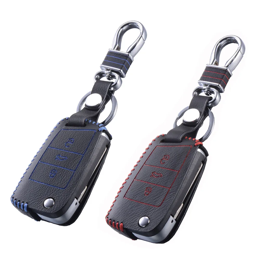 Key Bag Case Cover Remote Holder Chain for VW Golf 7 GTI R MK7 Passat Tiguan Bora Polo Seat Leon Ibiza Skoda Octavia A7