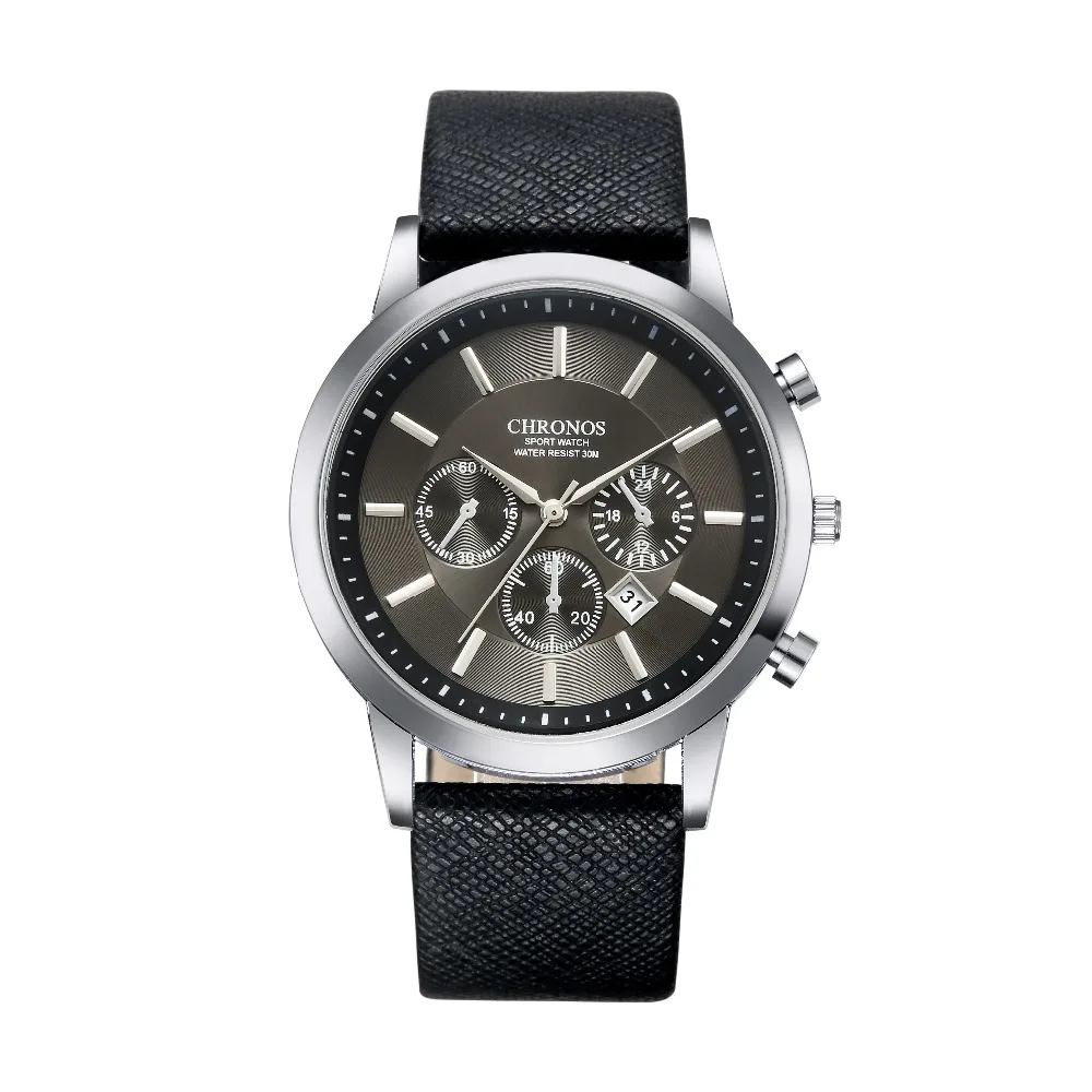 Мужские часы CHRONOS мужские спортивные Топ бренд Роскошные с календарем кварцевые