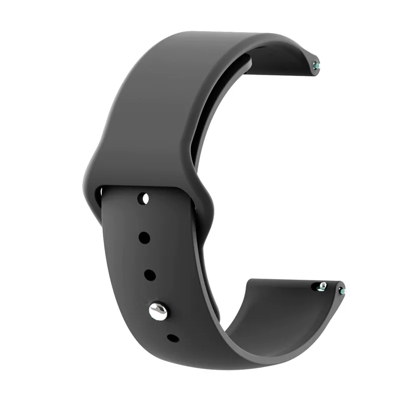 Силиконовые смарт-часы 20 мм 22 мм для samsung gear S3/huawei Watch/Moto 360 2nd/Huami Amazfit Bip/Ticwatch/Withings ремешок - Цвет: black