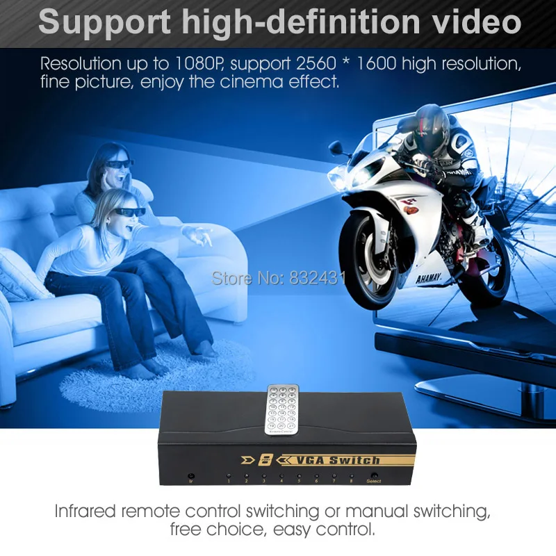 8 Port 8 Input 1 Output VGA Switch 5