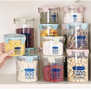 

600ml /800ml /1000ml Fresh Pot Container Box Kitchen Storage Plastic Box Sealing Food Preservation Pink, Blue, Green