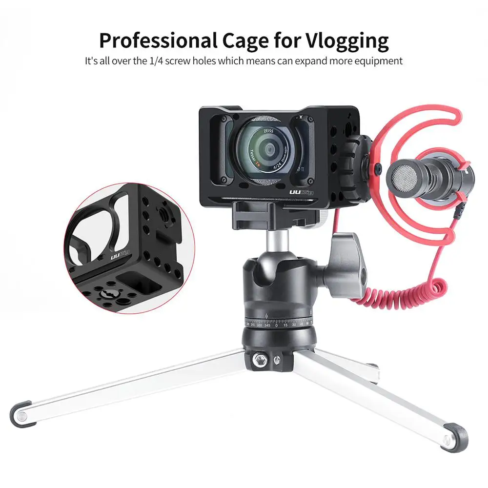 Yiwa UURig камера клетка микрофон VLOG Холодный башмак кронштейн для SONY RX0 II аксессуары