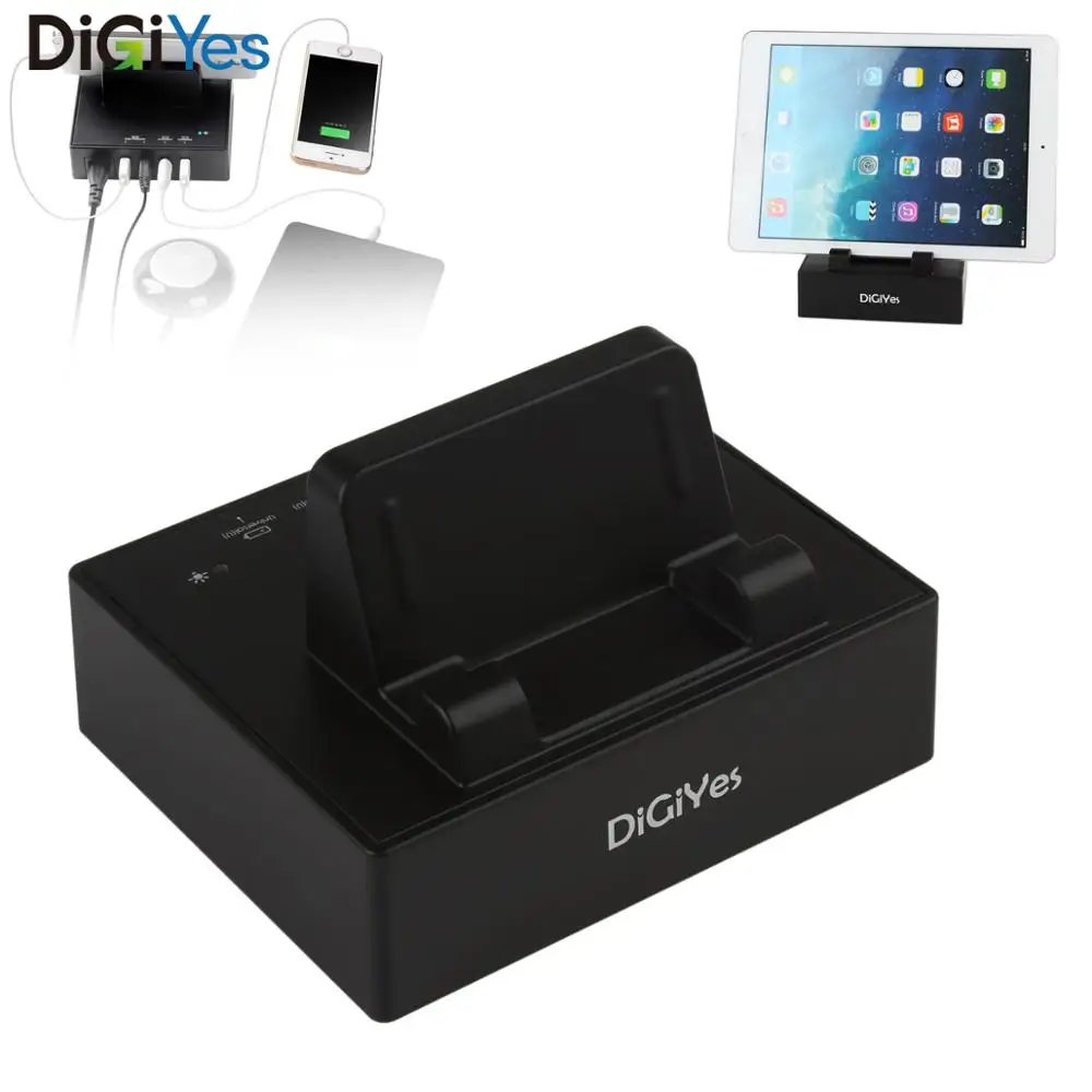

DiGiYes Quick Charger 4-Port Universal Multi-device Desktop Charging Station Family USB Dock Stand for Phone Tablets iPad iPod