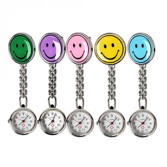 Новый Портативный очаровательная улыбка лицо врач-медсестра Fob Подвеска для броши карманные кварцевые часы Лидер продаж LL @ 17