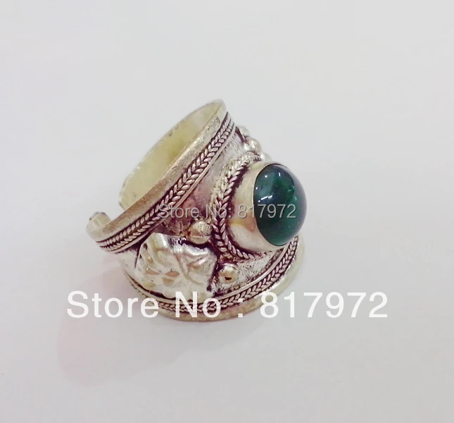 

10 шт., регулируемое кольцо из тибетского серебра в стиле ретро