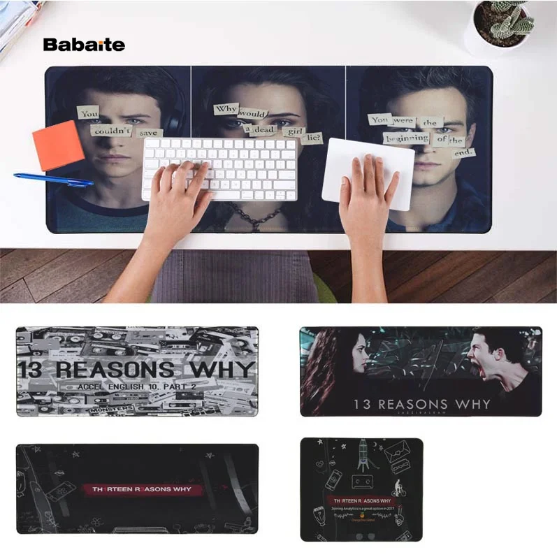 

Babaite Hot Sales 13 Reasons Why Durable Rubber Mouse Mat Pad Free Shipping Large Mouse Pad Keyboards Mat