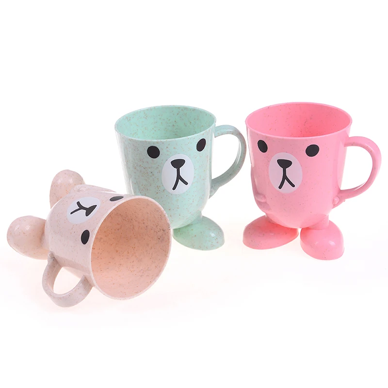 

Baby Wash Cup Water Cups Baby Training Cups Cartoon Children Baby Bamboo Toothbrush Cup for Kids Learn Drink Feeding Bottles