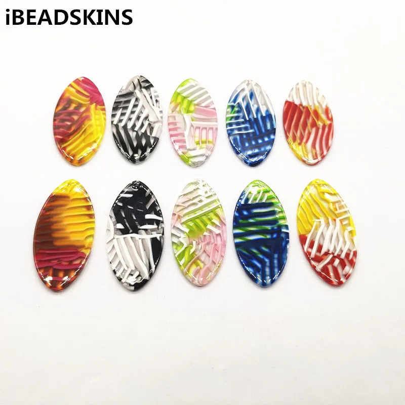 

New arrival! 44x22mm 50pcs acetic acid stripe oval-shape charm for Earring accessories,Earring parts,Jewelry Findings