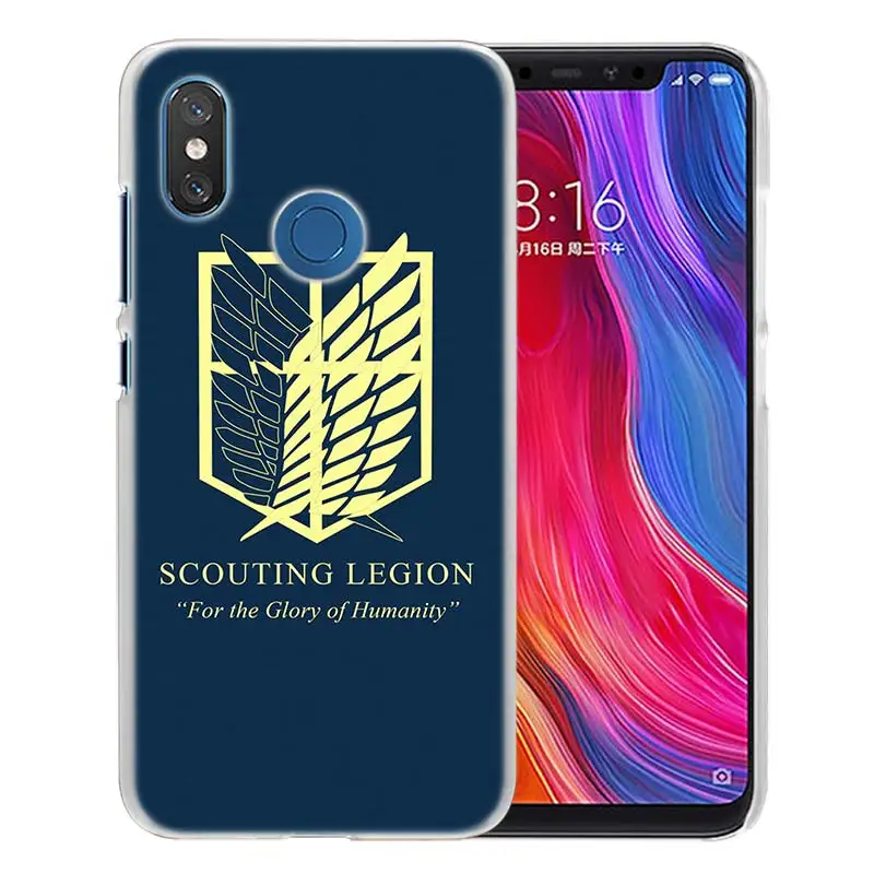 Для Xiao mi Red mi Note 7 Go 6 6A Pro S2 5 Plus 4X mi Play 8 lite A2 A1 Прозрачный жесткий пластиковый чехол с изображением японского аниме атака на Титанов - Цвет: 02