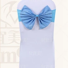 Небесно-голубой цвет стул створки бабочка стиль галстук-бабочка лайкра пояс украшение для свадебного банкета стулья спандекс пояс