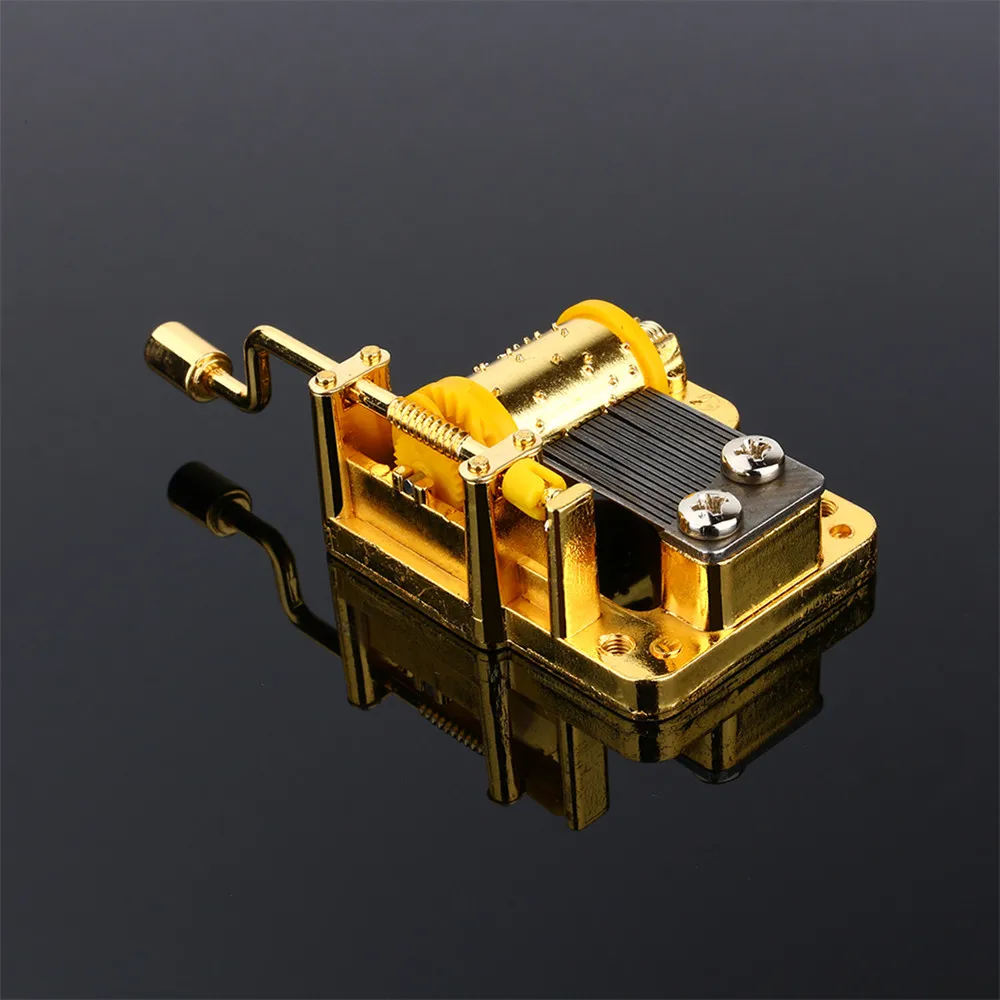 

1Pc Handle DIY Tune Music Musical Box Set Movement 18 Tones Music Movement Set Gold Party Birthday Gift Handle Musical Box