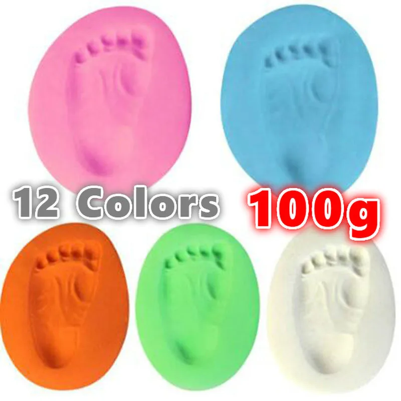 

100g Newborn Handprint Footprint Baby Non-Toxic Casting Toddler Imprint Kit Parent-child Hand Inkpad Fingerprint Infant Toy