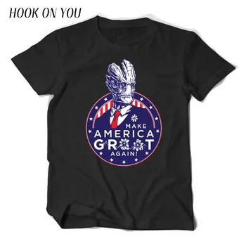 2017 Fashion Men T-Shirt Movie Guardians Of The Galaxy I Am President! Print T Shirt 100% Cotton Clothes Casual Short Tops Tees
