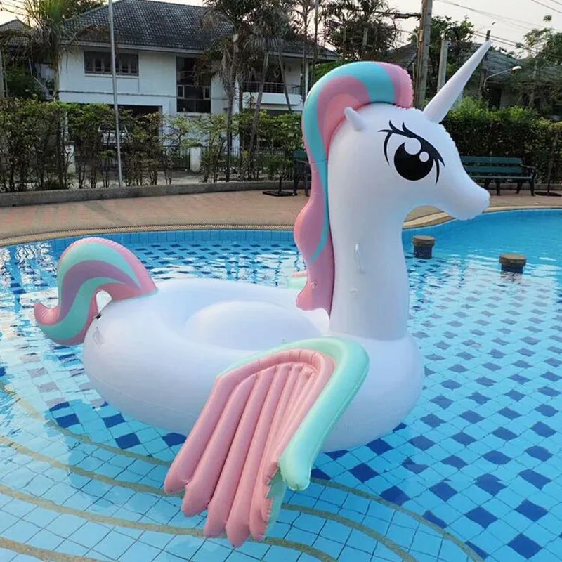 

Cross-border Special For New Adult Water Inflatable Unicorn Pegasus Swimming Ring Inflatable Floating Bed Water Riding Float