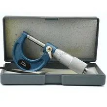 Высококачественный синий оправа из нержавеющей стали 0-25 мм наружный микрометр 25 мм толщина микрометра штангенциркуль измерение инструмент