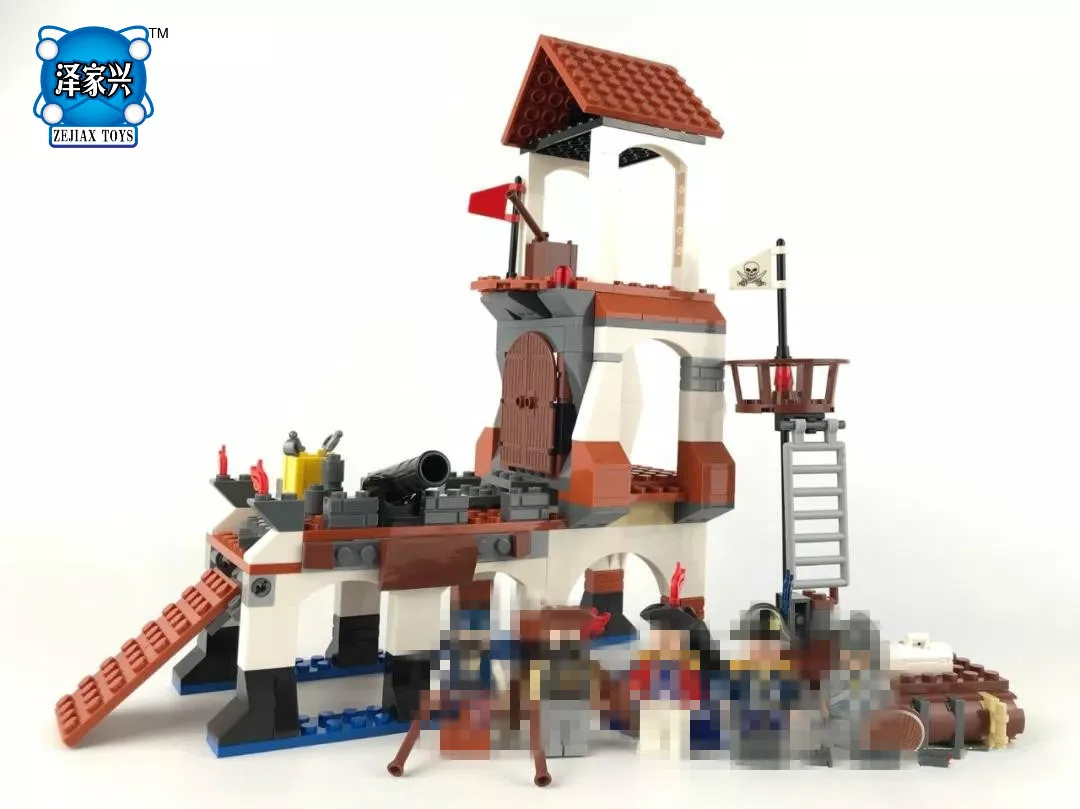 

305pcs Pirates of The Caribbean Pirates Base Fortress Building Block Brick Figures Comaptible DIY Model Toy