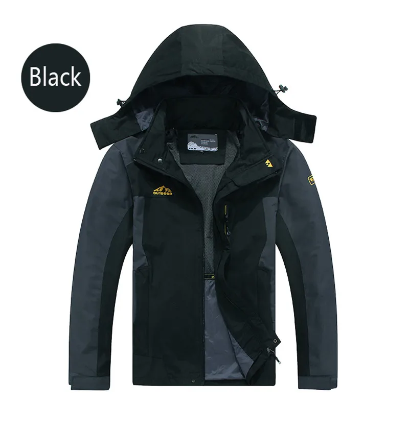 Жутко и boror Большие размеры 5XL, 6XL, 7XL, 8XL мужские Куртки и пиджаки Повседневная jaqueta бренд мужской тонкие пальто мужчины туризма куртку для Водонепроницаемый одежда - Цвет: black