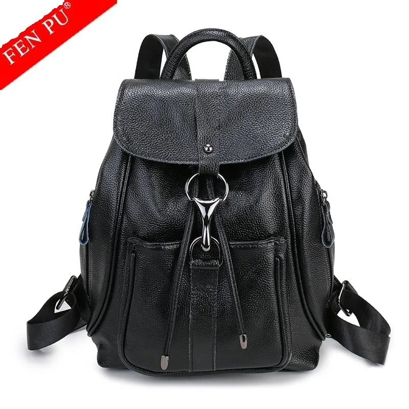 Women Backpack Genuine Leather Bags Famous Brand Small Backpacks For Teenage Girls Real Leather