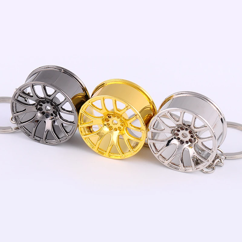 Cool Luxury Metal Creative Keychain Wheel Rim Model Car Personality