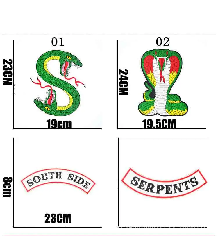 Ривердейл саутсайд змеи вышивка нашивка "Змея" на вышивка патч для одежды куртка жилет Одежда DIY рукоделие