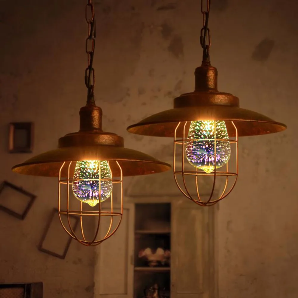Lampade da tavolo Effetto Fuochi D artificio Colorati LED 3D Luce Lampade D epoca 3D Lampada 110 V 240 V Casa Bar Luce di Notte Di Natale decorazione in