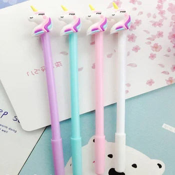 

4Pcs Creative Silica Gel Neutral Pens Cute Unicorn Gel Pens Kawaii Pink Pens For Girl Writing School Office Supplies Stationery