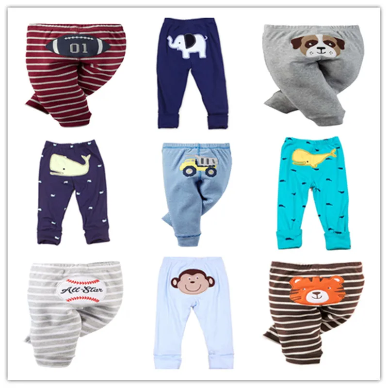 Новое поступление года, весенне-осенние штаны для малышей хлопковые брюки с вышивкой животных для маленьких мальчиков и девочек Товары для малышей