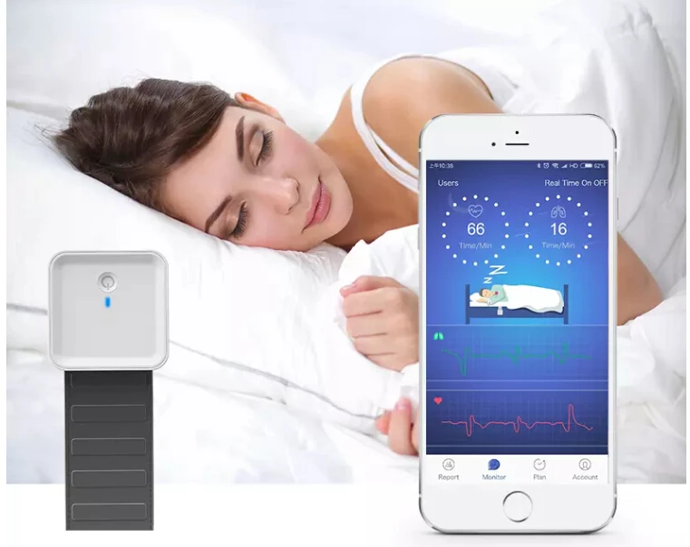 Smart Bluetooth sleep ECG monitor heart rate respiratory monitoring