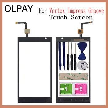 

OLPYA 5.0'' Mobile Phone For Vertex Impress Groove Touch Screen Digitizer Panel Front Glass Lens Sensor Free Adhesive+Wipes